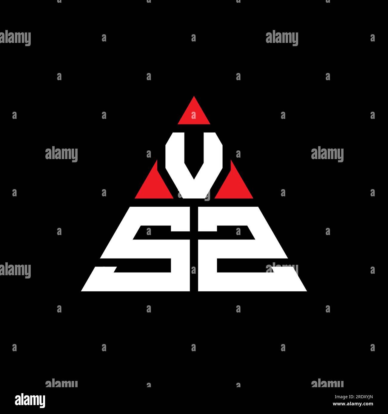 Diseño de logotipo de letra de triángulo VSZ con forma de triángulo