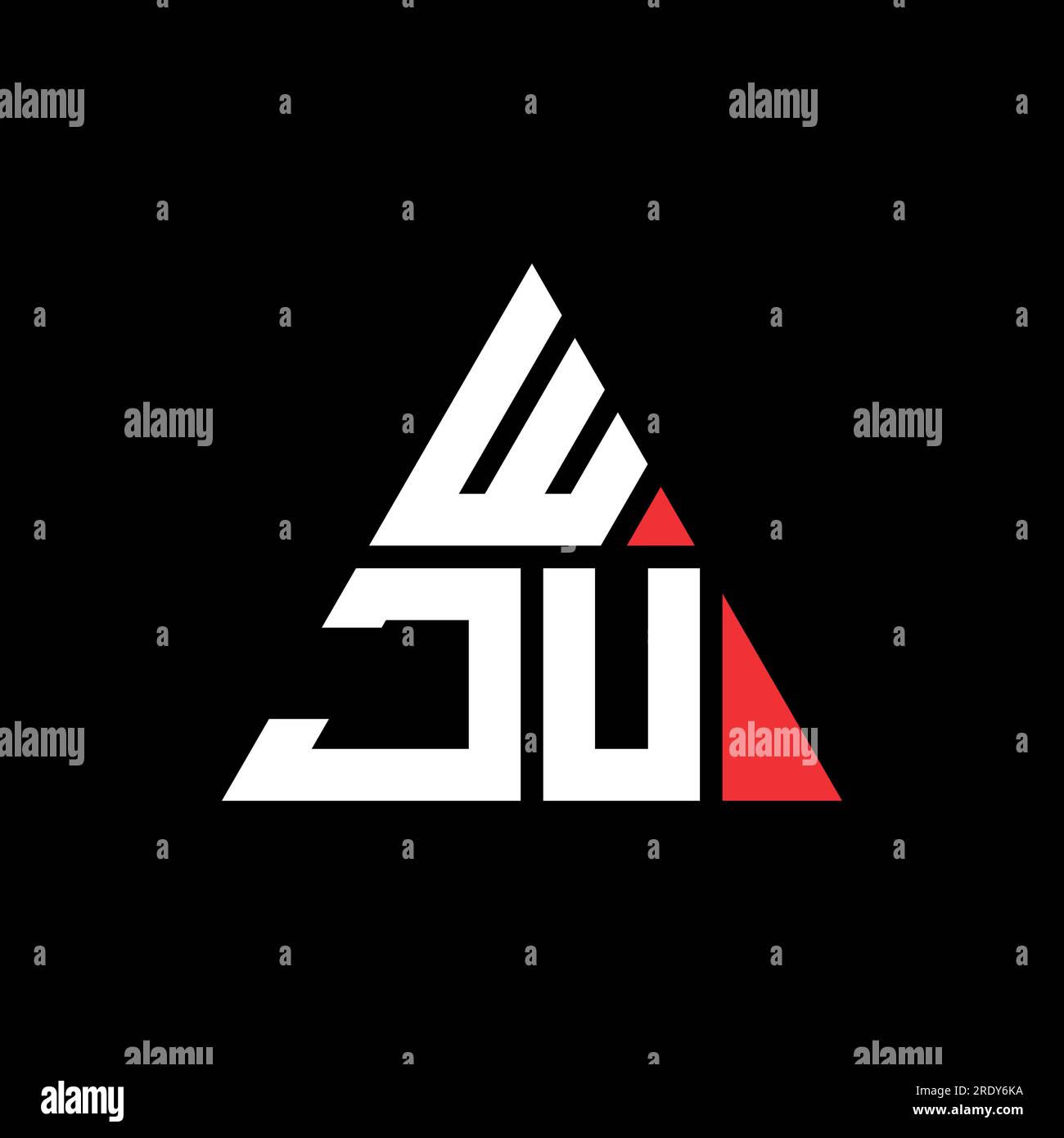 WJU triángulo letra logo diseño con forma de triángulo. WJU triángulo