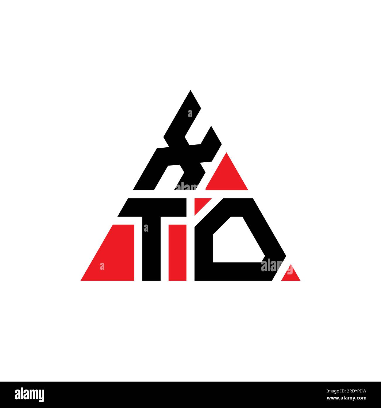 Diseño de logotipo de letra de triángulo XTO con forma de triángulo