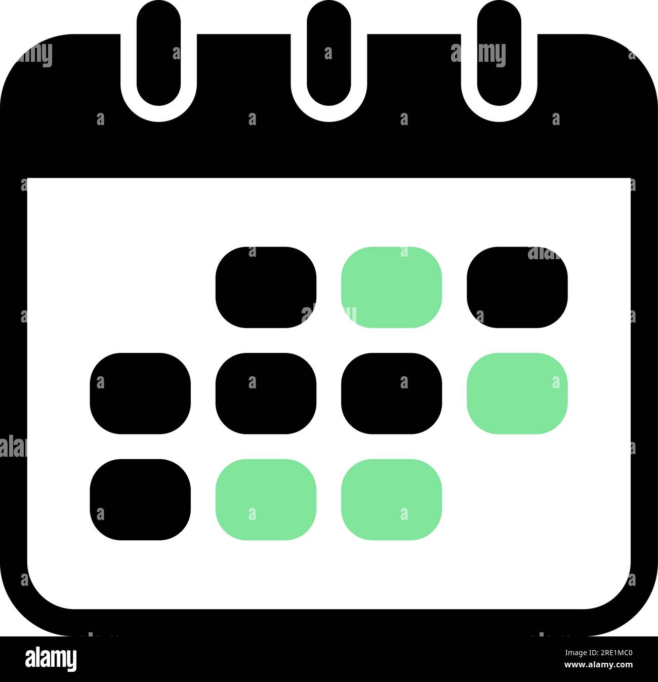 Icono plano del calendario desplegable como recordatorio de reunión Ilustración del Vector