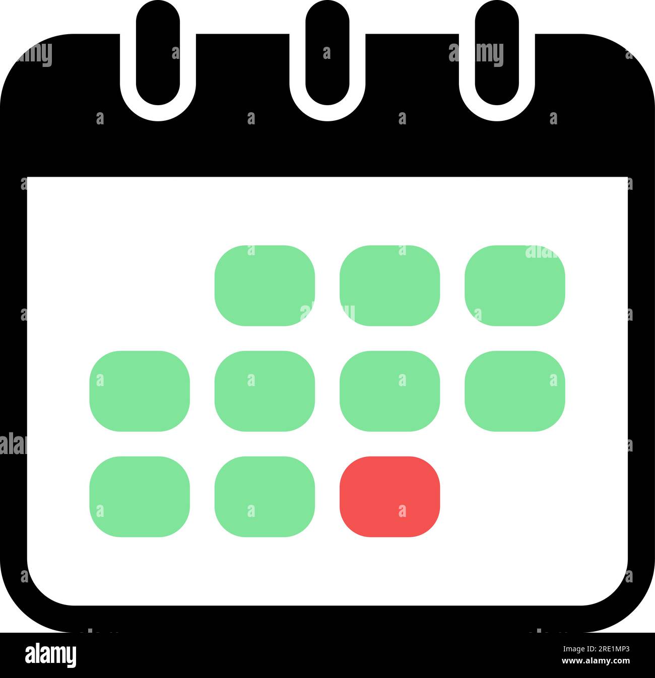 Icono plano del calendario desprendible como recordatorio de la fecha límite Ilustración del Vector