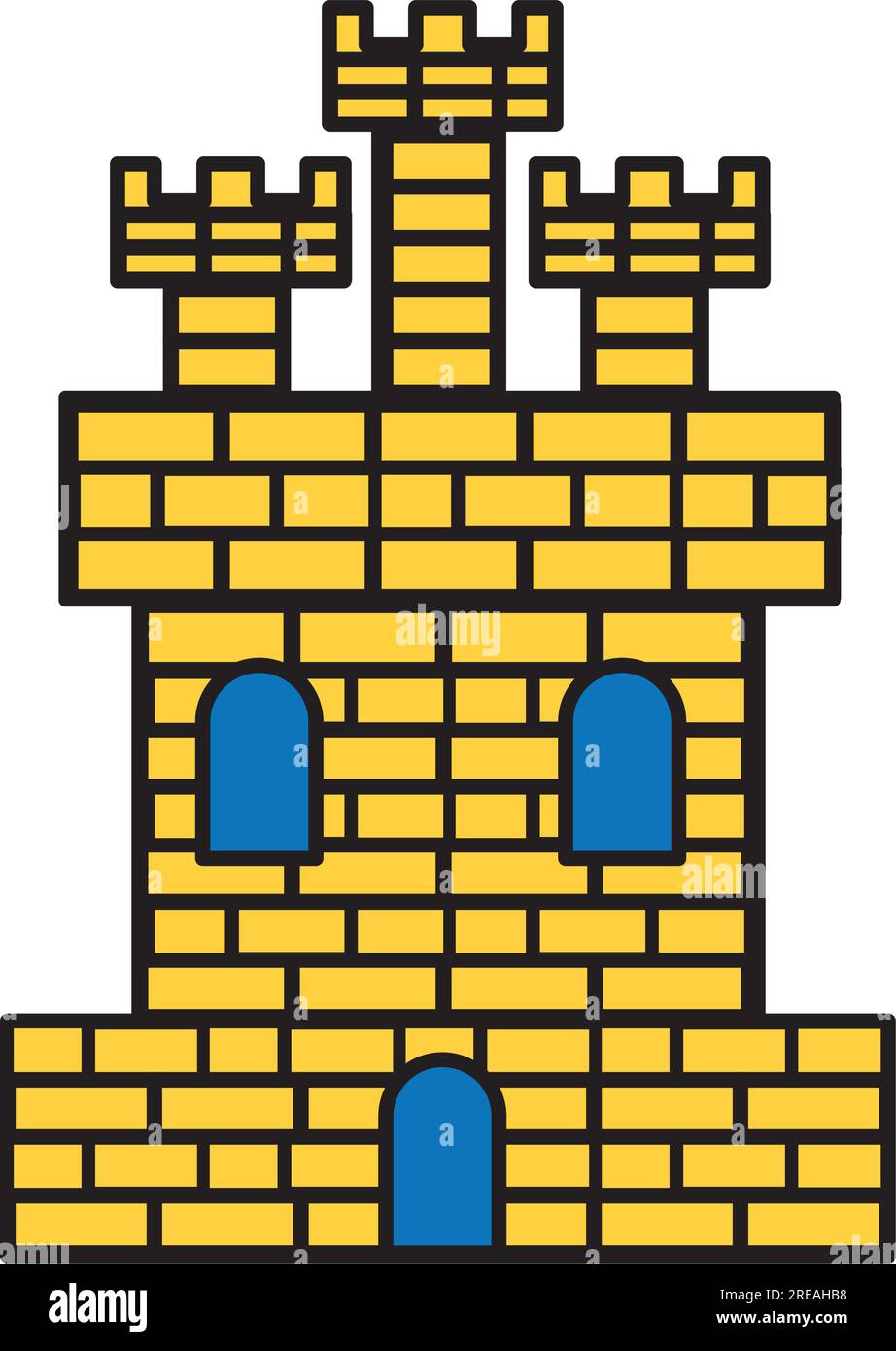 Aislado icono de edificio de castillo de color Vector Ilustración del Vector