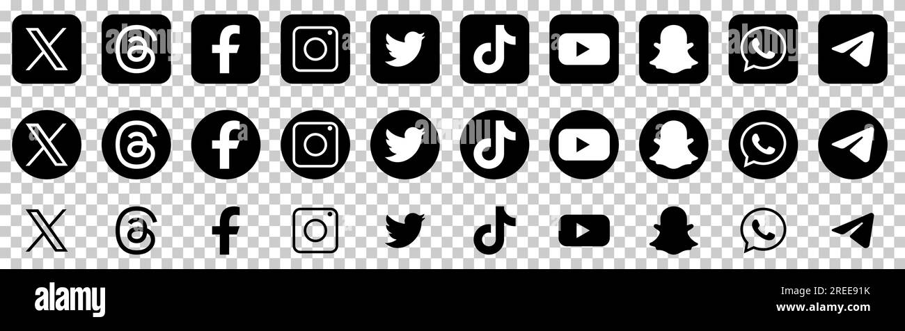 icono de redes sociales png conjunto