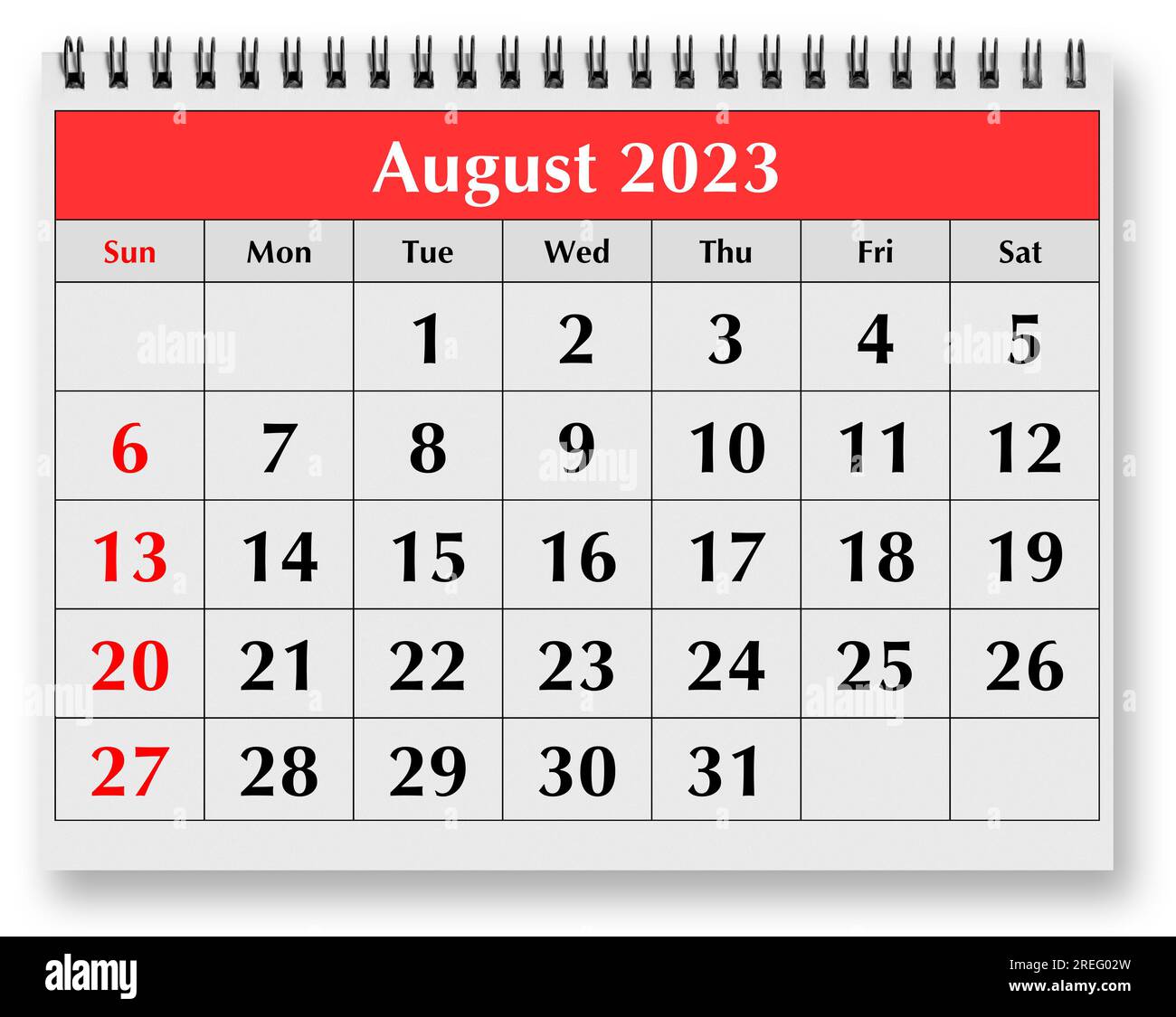El Calendario De Agosto Calendario agosto 2023 Imágenes recortadas de stock - Alamy