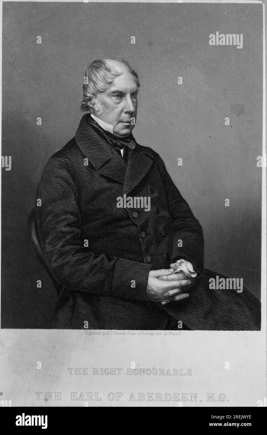 George Hamilton-Gordon, cuarto conde de Aberdeen circa 1860 por Daniel John Pound Foto de stock