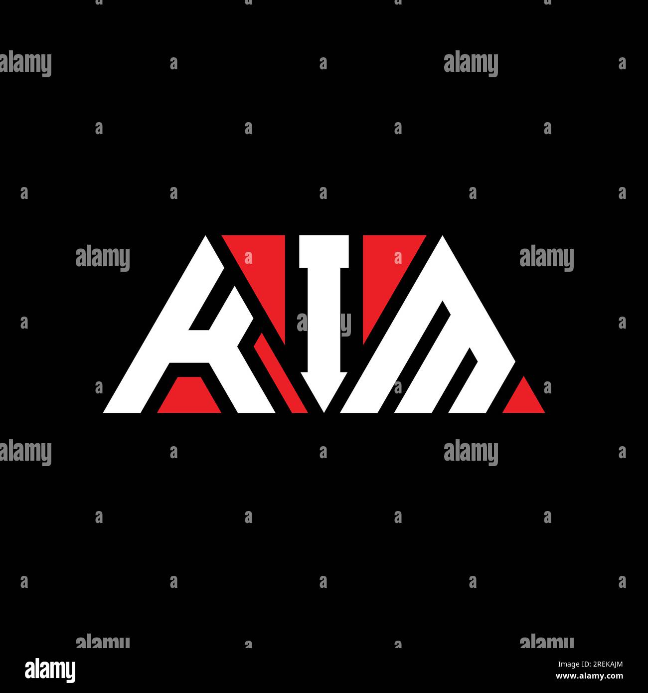 Diseño de logotipo de letra triangular KIM con forma de triángulo. KIM