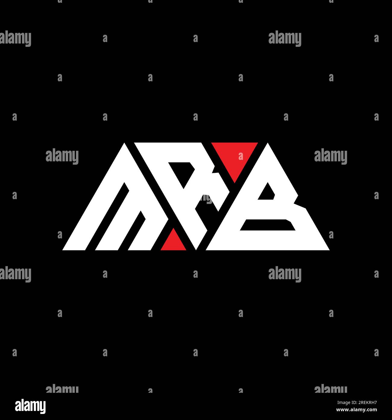 MRB triángulo letra logo diseño con forma de triángulo. MRB triángulo logo diseño monograma. MRB triángulo vector logo plantilla con color rojo. Triángulo MRB Ilustración del Vector
