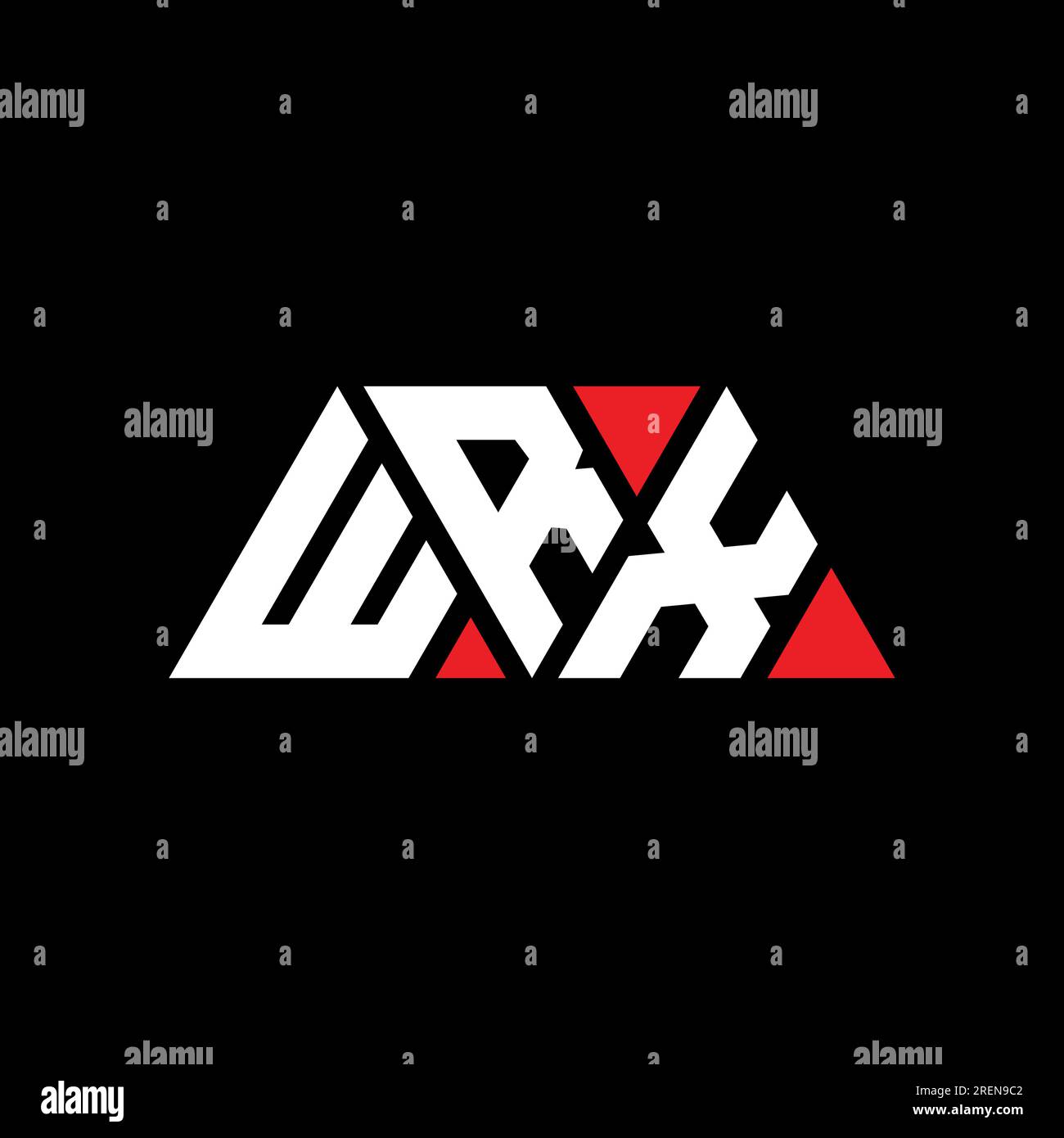 Diseño de logotipo de letra triangular WRX con forma de triángulo. WRX
