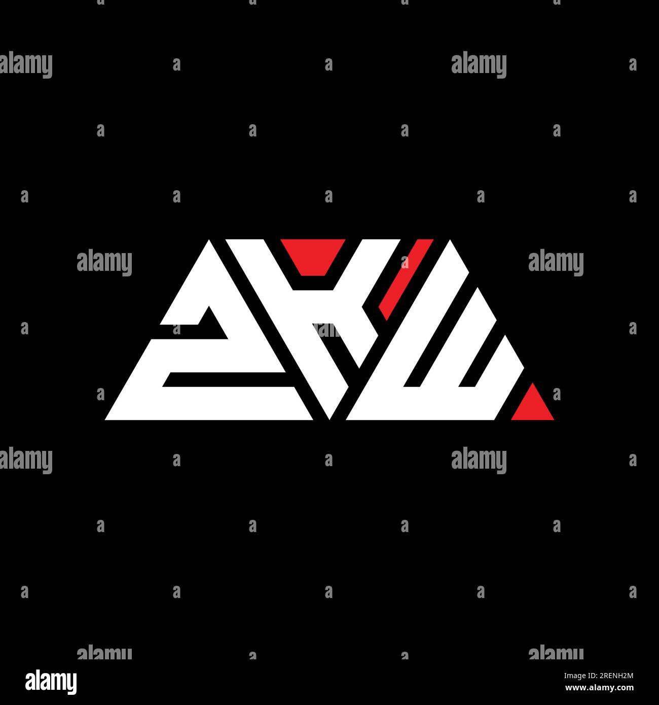 Diseño de logotipo de letra de triángulo ZKW con forma de triángulo