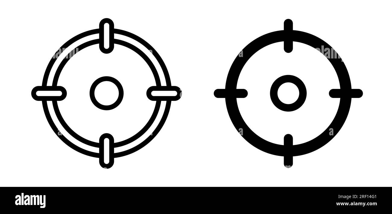 Símbolos de objetivo de cruz que apuntan y que apuntan conjunto de iconos de ilustración vectorial Ilustración del Vector