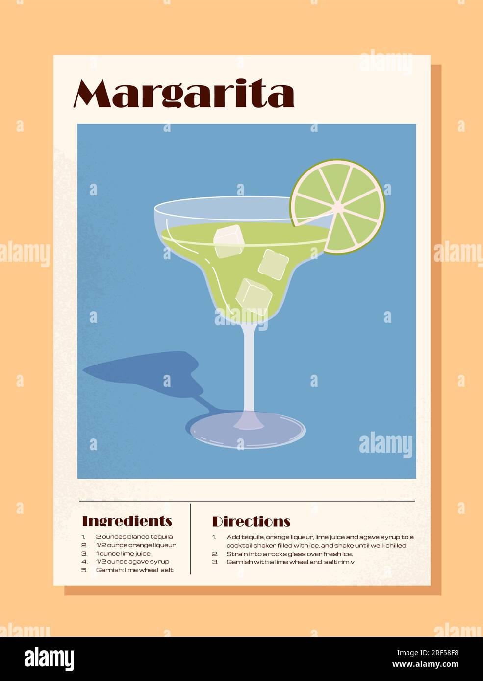 Margarita cóctel receta vector concepto Imagen Vector de stock Alamy
