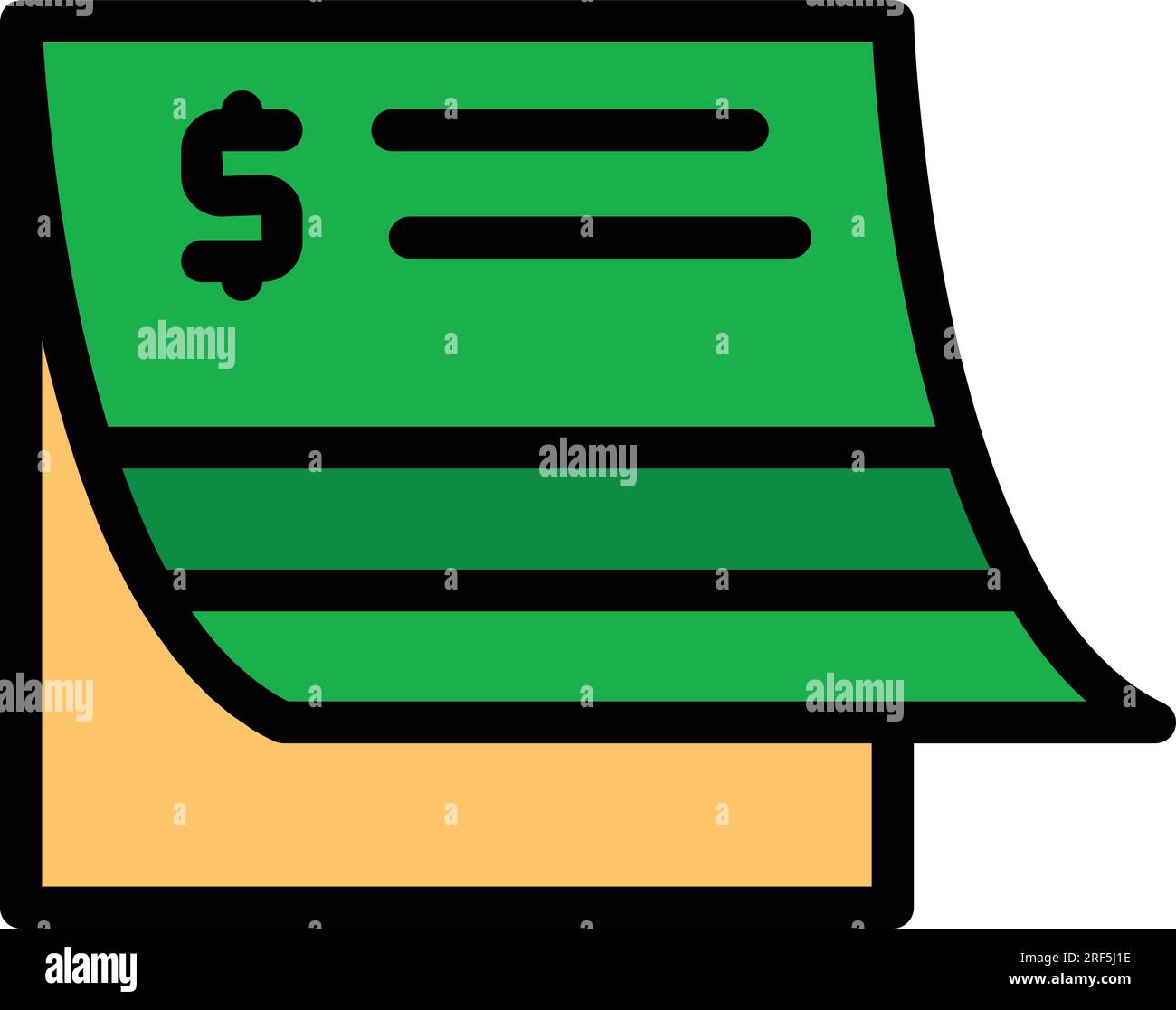 Vector de contorno de icono de pago. Contrato de dinero. Renta de préstamo en color plano Ilustración del Vector