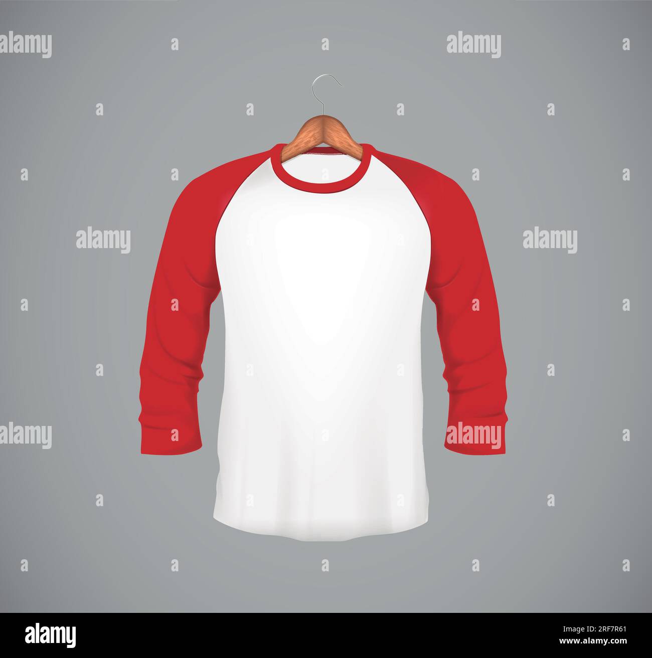 Plantilla de diseño de camisa de manga larga roja: fotografía de