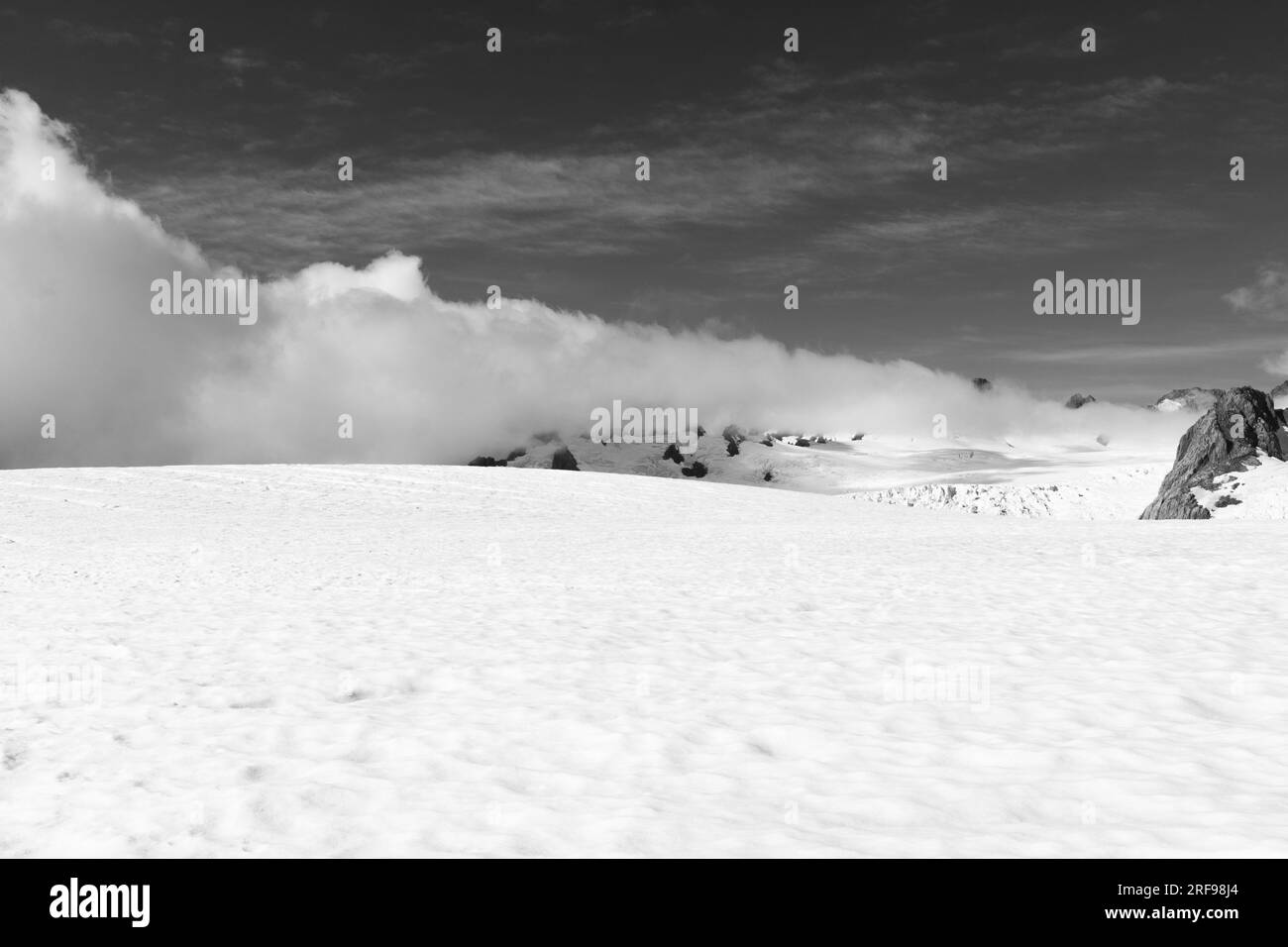 Vistas de los glaciares Franz Josef y Fox, Nueva Zelanda Foto de stock