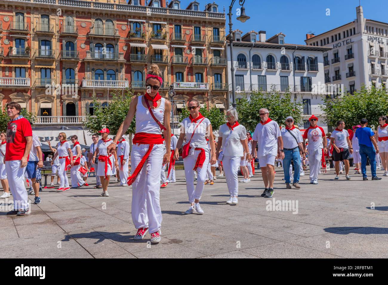 Pamplona, España 09 de julio de 2023 La gente celebra la fiesta de