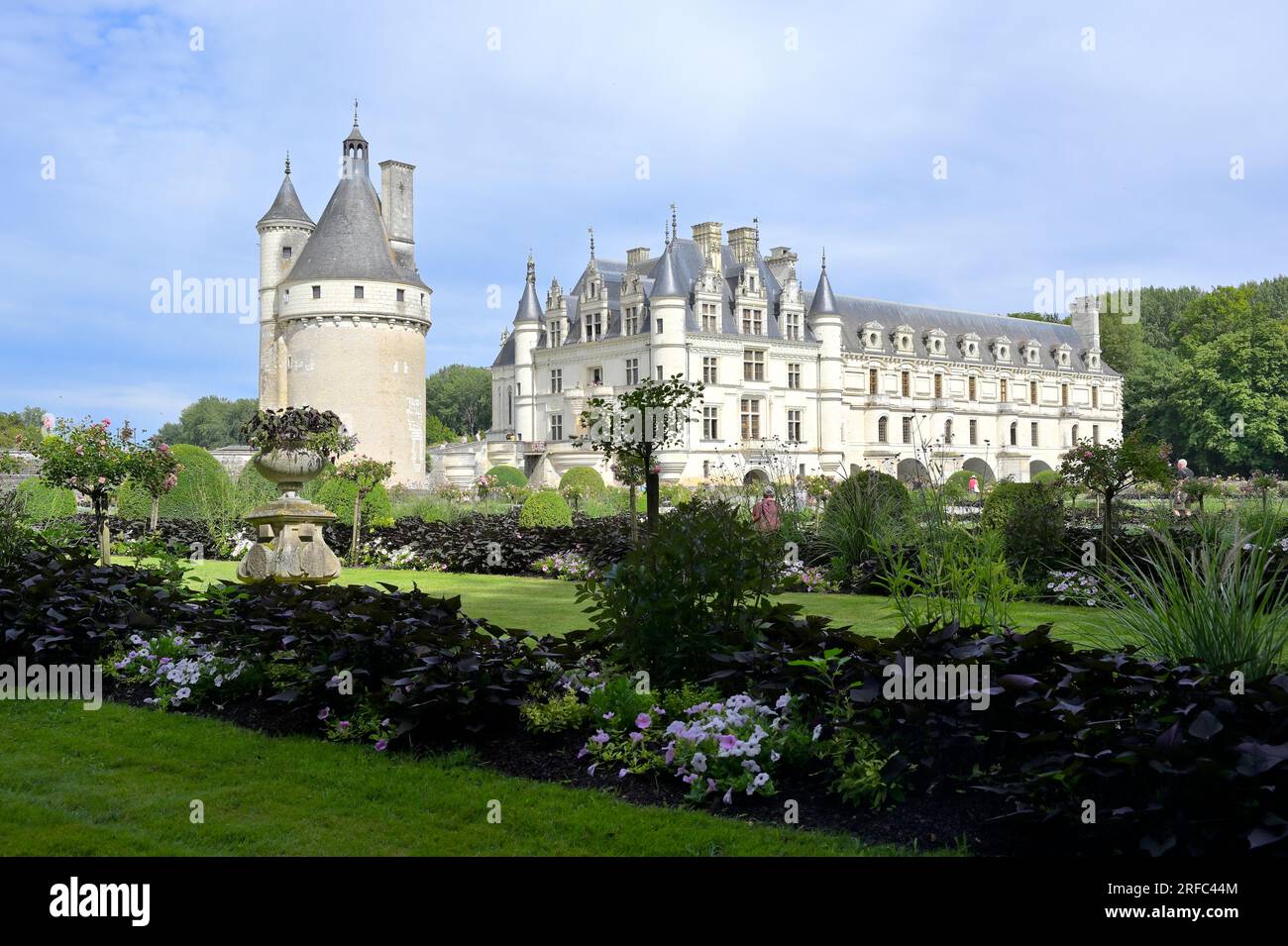 El histórico Chateau de Chenonceau es el segundo castillo más visitado de Francia, Chenonceaux FR Foto de stock