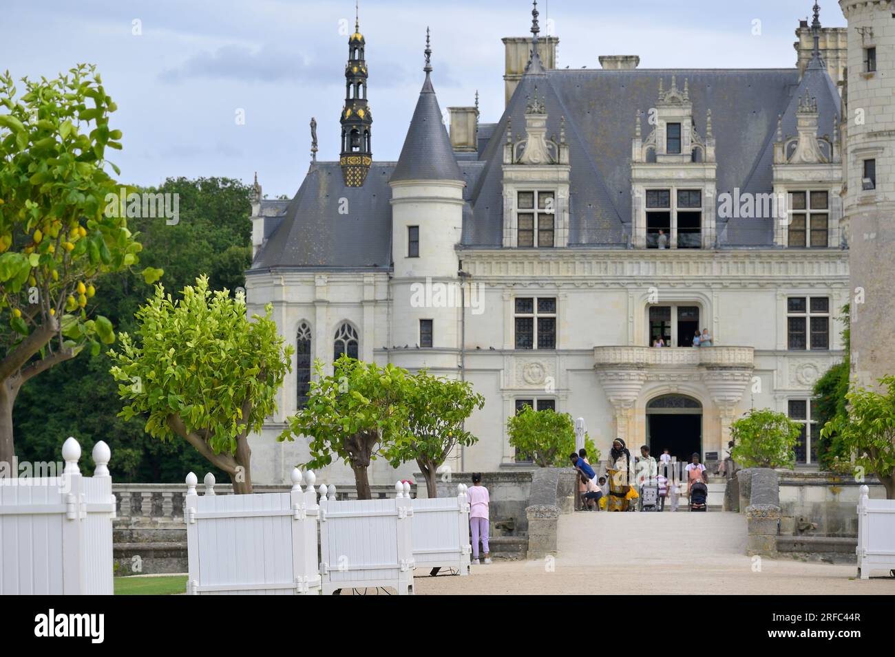 El histórico Chateau de Chenonceau es el segundo castillo más visitado de Francia, Chenonceaux FR Foto de stock
