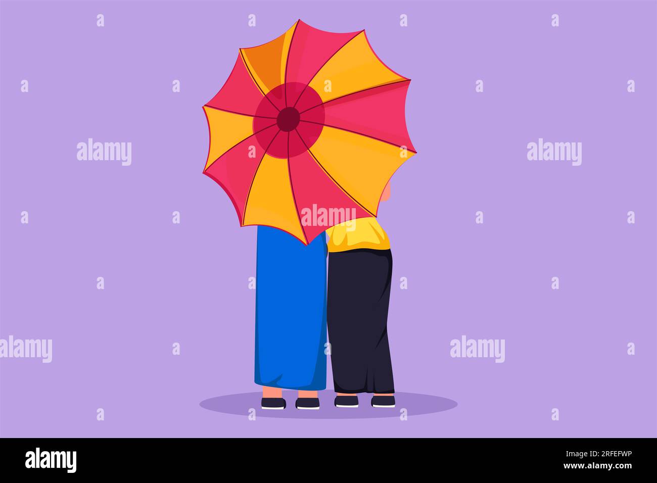 Descarga Ilustración de una niña con paraguas bajo la lluvia en la luna PNG  En Línea - Creative Fabrica