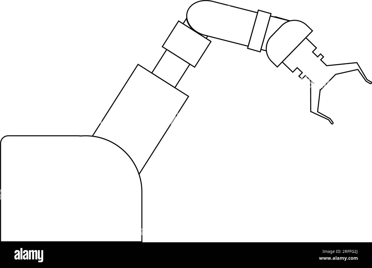 Diseño industrial del vector del icono del robot, icono mecánico del brazo del robot. Ilustración del Vector