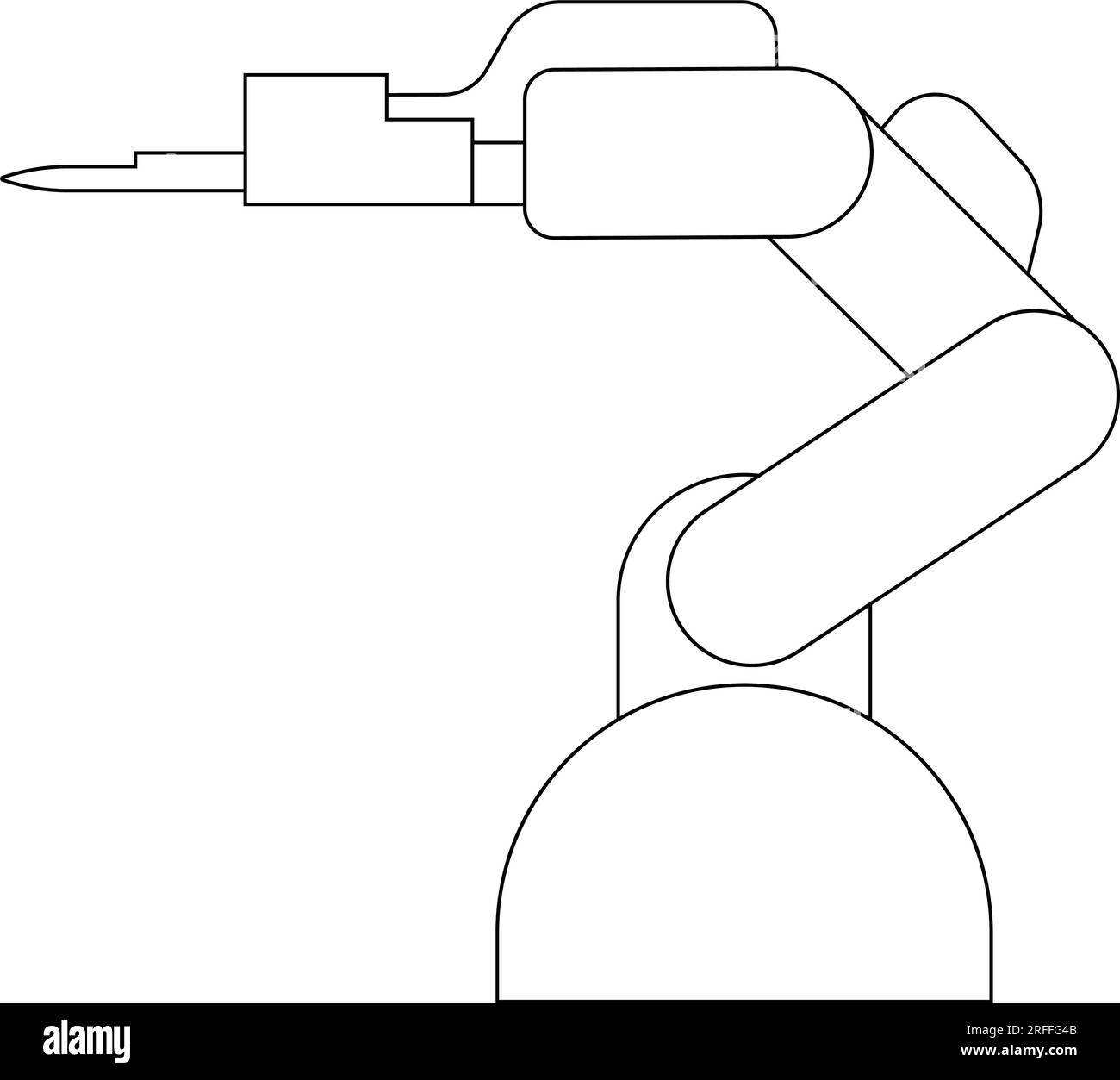 Diseño industrial del vector del icono del robot, icono mecánico del brazo del robot. Ilustración del Vector