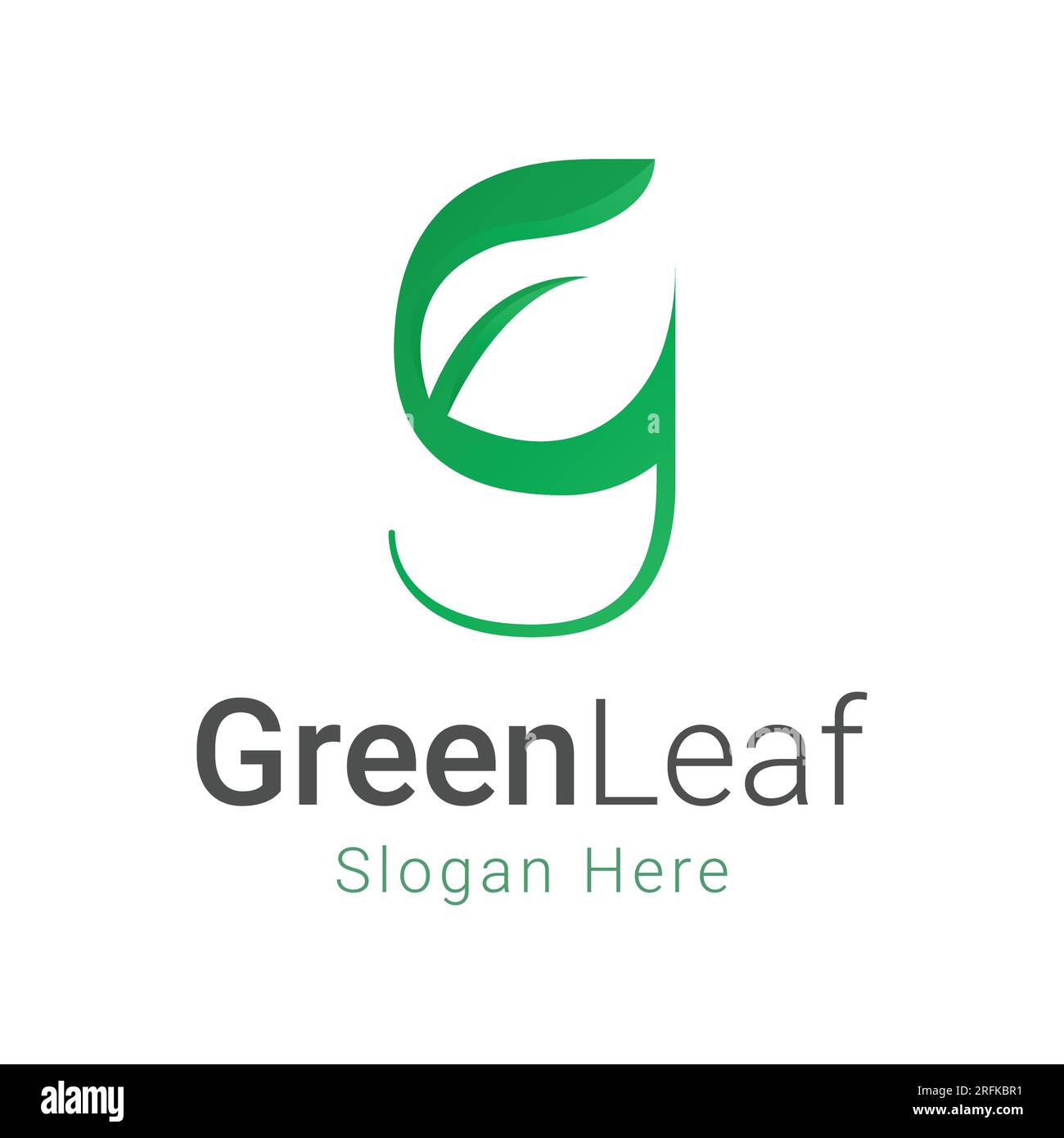 letra inicial g con logotipo de hoja verde diseño logotipo de hoja verde Ilustración del Vector