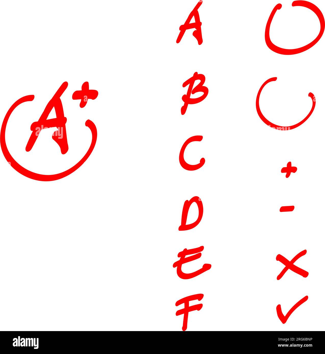 Conjunto De Resultados Del Examen Letras Dibujadas A Mano A F En