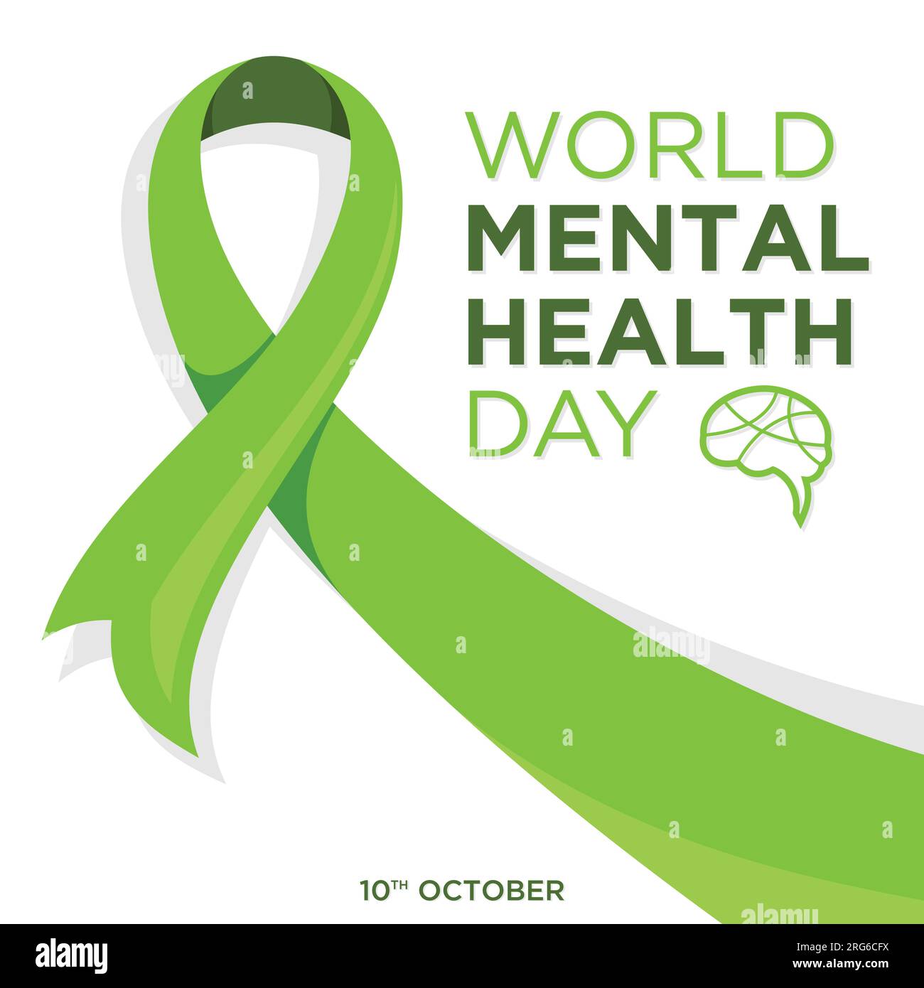 El Día Mundial de la Salud Mental se celebra cada año el 10 de octubre. Ilustración vectorial