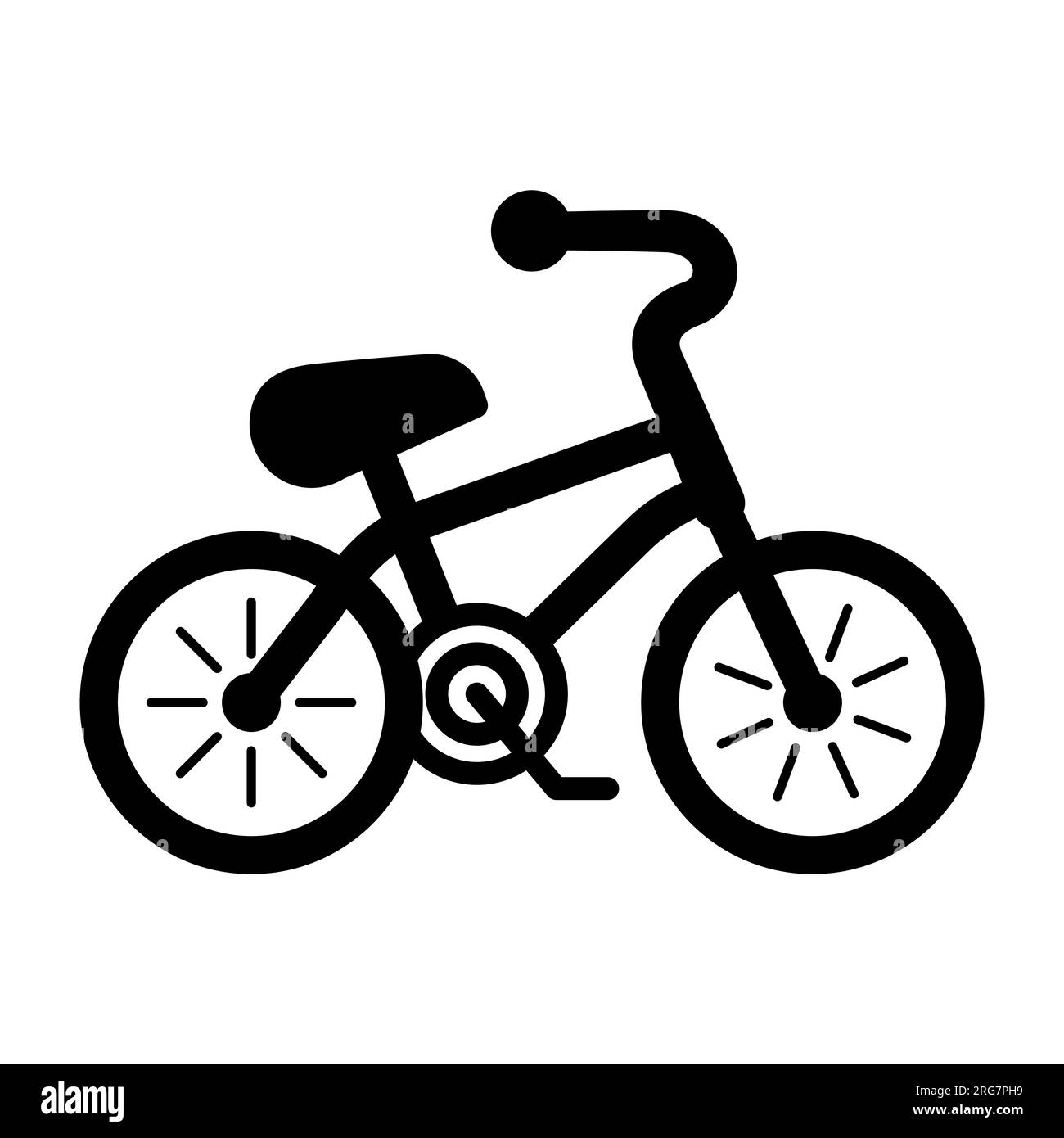Vector Negro icono de bicicleta. Icono minimalista simple de la
