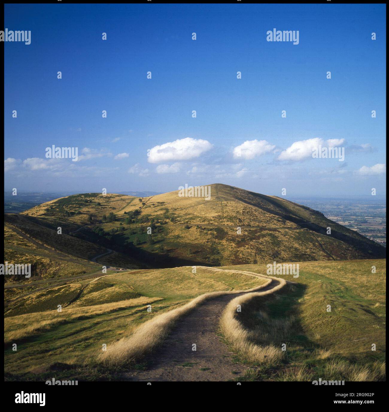 Las colinas de Malvern, Hereford y Worcester, Inglaterra - vista hacia North Hill. Foto de stock