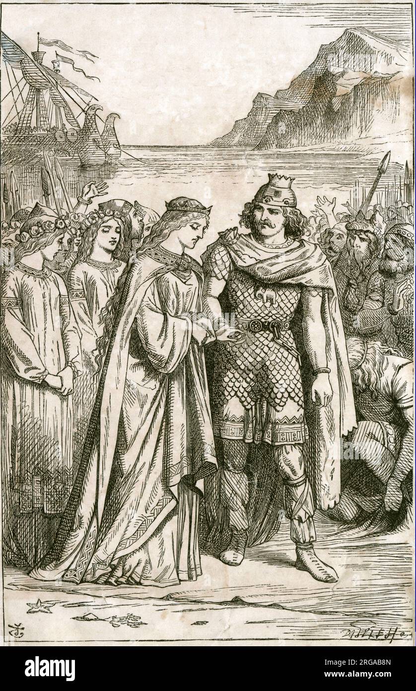 Dagmar de Bohemia (también conocida como Margarita) (circa 1186-1212) - Reina de Dinamarca como la primera esposa del rey Valdemar II Ella era la hija del rey Ottokar I de Bohemia y su primera esposa, Adelaida de Meissen. Foto de stock