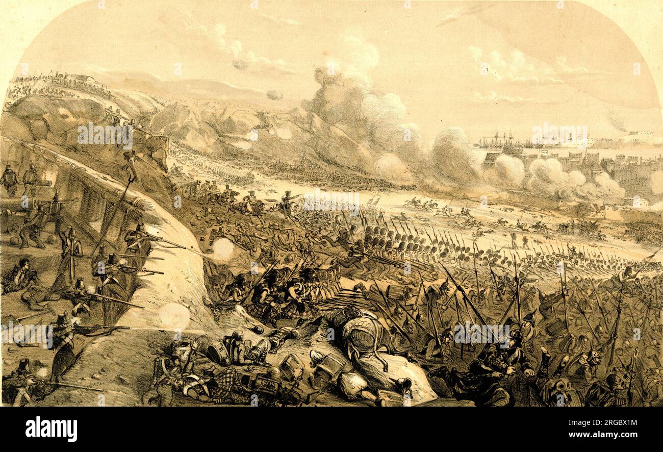 Guerra de Crimea, La Gran Batalla de Inkerman, Carga Final de los Aliados, 5 de noviembre de 1854 Foto de stock