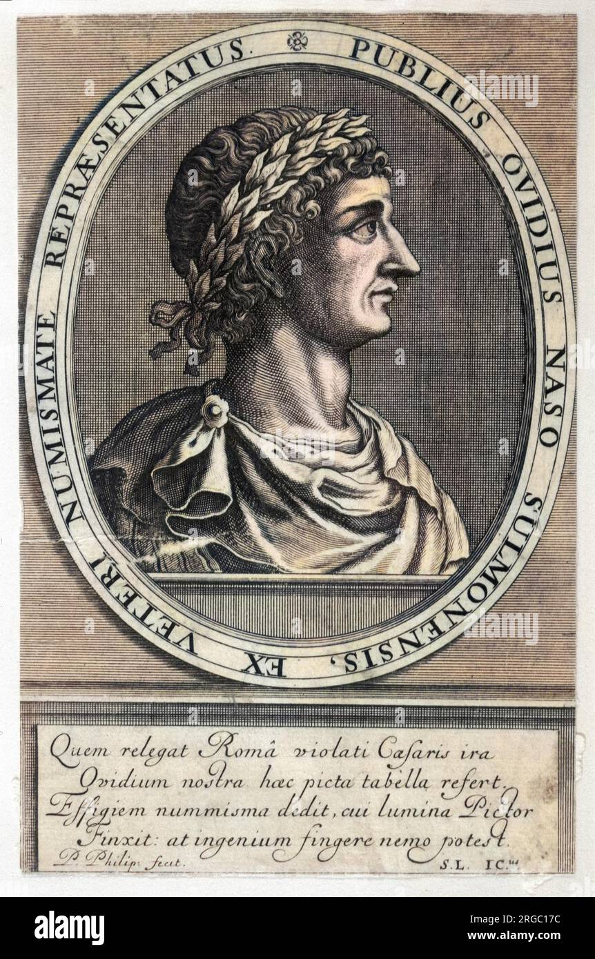 PUBLIUS OVIDIUS NASO conocido como Ovidio Romano Poeta Foto de stock