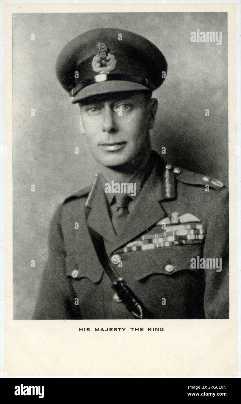 Rey Jorge VI (1895-1952) en uniforme - retrato de Hugo Cecil (1892-1939). Foto de stock