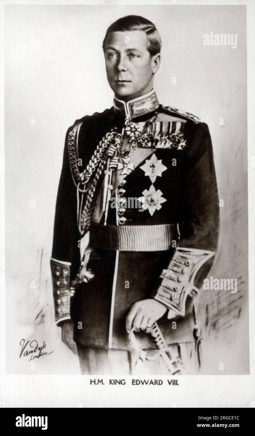 Rey Eduardo VIII (1894-1972) - Rey del Reino Unido y los Dominios del Imperio Británico y Emperador de la India desde el 20 de enero de 1936 hasta su abdicación en diciembre del mismo año. Foto de stock