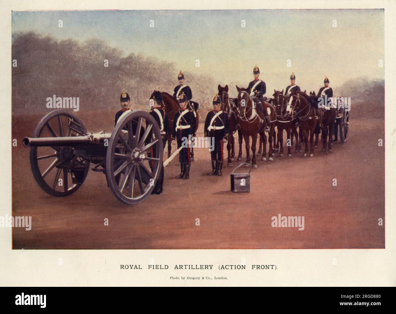 Royal Field Artillery, Frente de Acción con Pistola Foto de stock