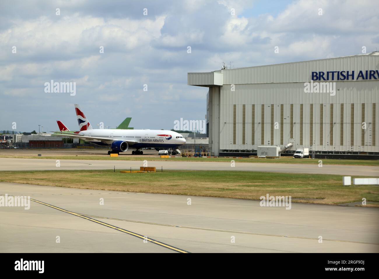 British Airways Mantenimiento Hangar Aeropuerto de Londres Heathrow Inglaterra Foto de stock