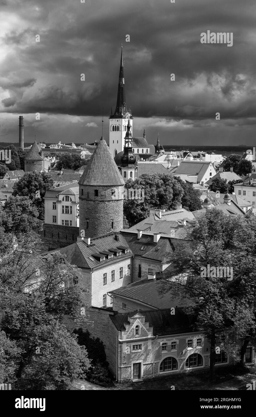 Punto de vista Piiskopi, casco antiguo, Tallin, Estonia Foto de stock