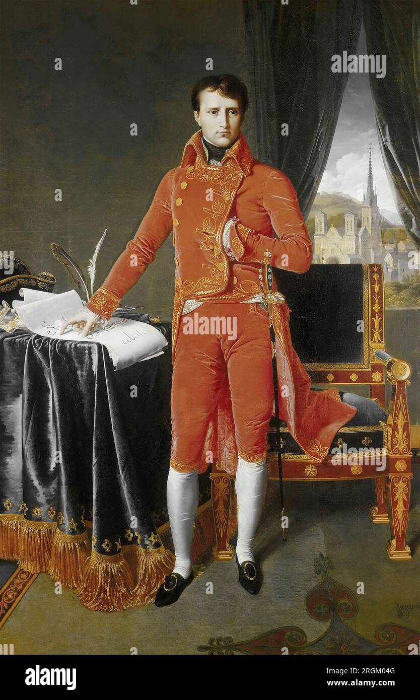 NAPOLEÓN BONAPARTE (1769-1821) como Primer Cónsul de Francia por Ingres Foto de stock