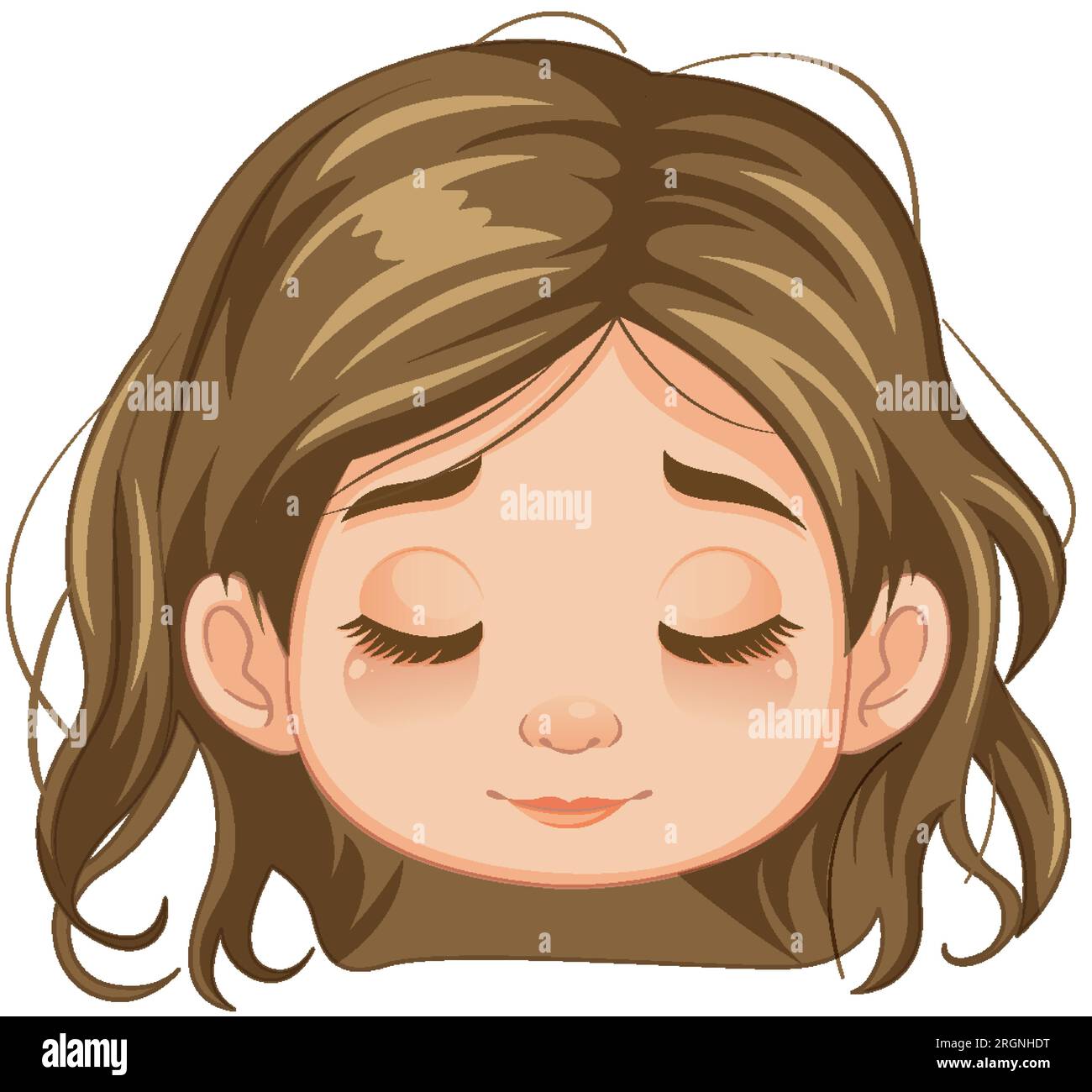 Una ilustración vectorial de dibujos animados de una niña con los ojos