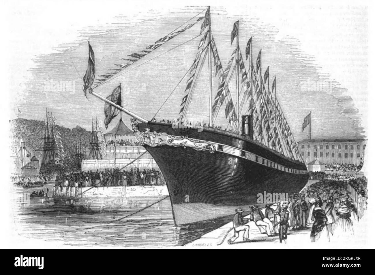 Lanzamiento de Gran Bretaña en Bristol, julio de 1843 Foto de stock