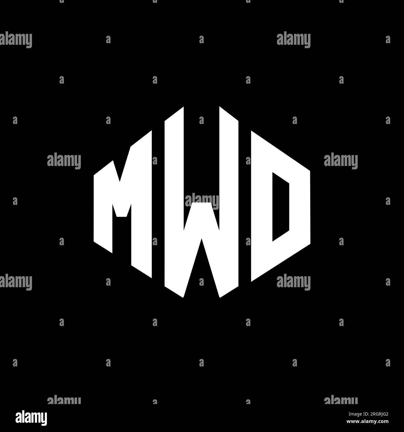 Diseño de logotipo de letra MWO con forma de polígono. Diseño del