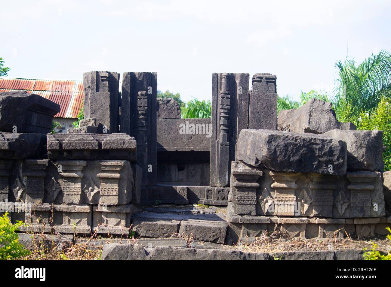 Templo abandonado, piedra, fuerte Foto de stock