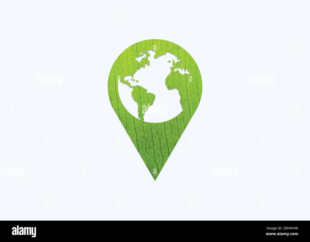 Mundo Ubicación Verde icono ilustración vectorial. Símbolo de ubicación