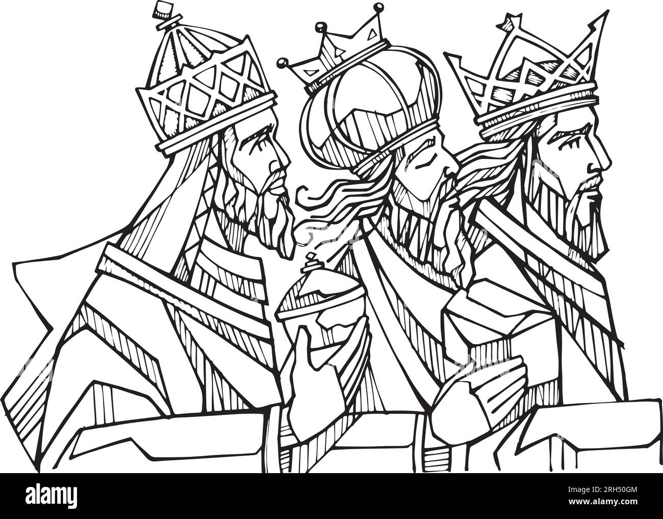 Dibujado a mano ilustración vectorial o dibujo de los Santos Reyes Ilustración del Vector