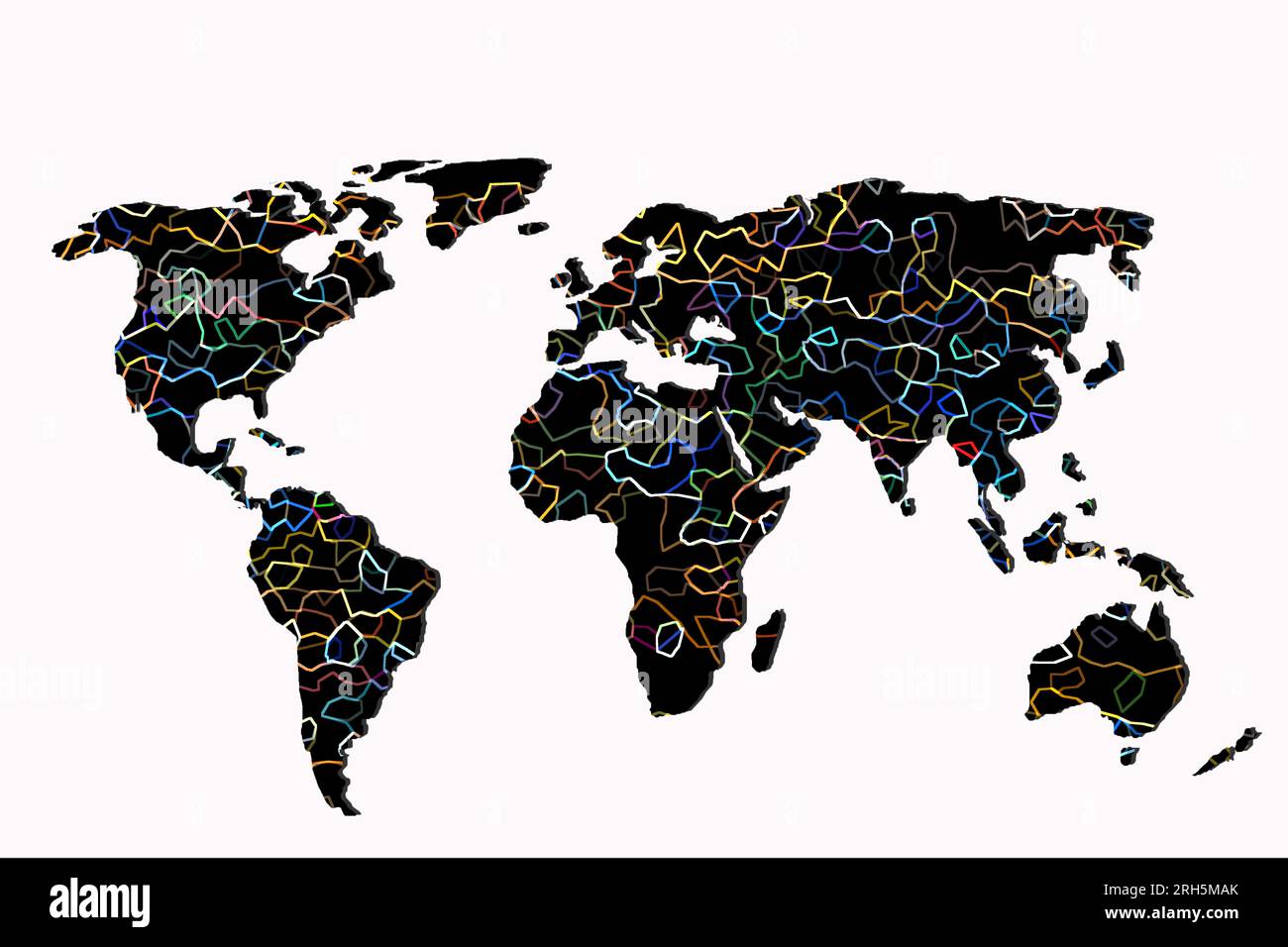Aproximadamente esbozado mapa del mundo como conceptos empresariales globales Foto de stock