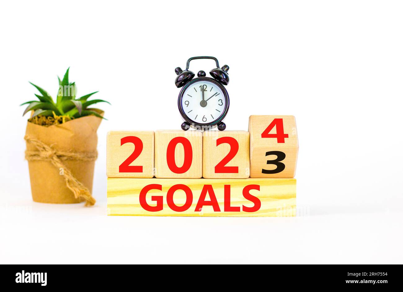 Planificación de 2024 objetivos de año nuevo símbolo. El empresario