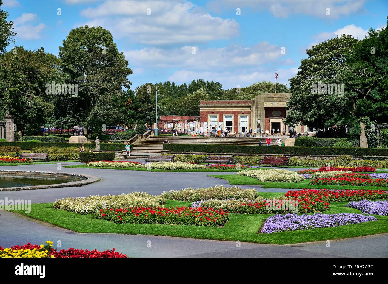 Los jardines italianos en Stanley Park, Blackpool Foto de stock