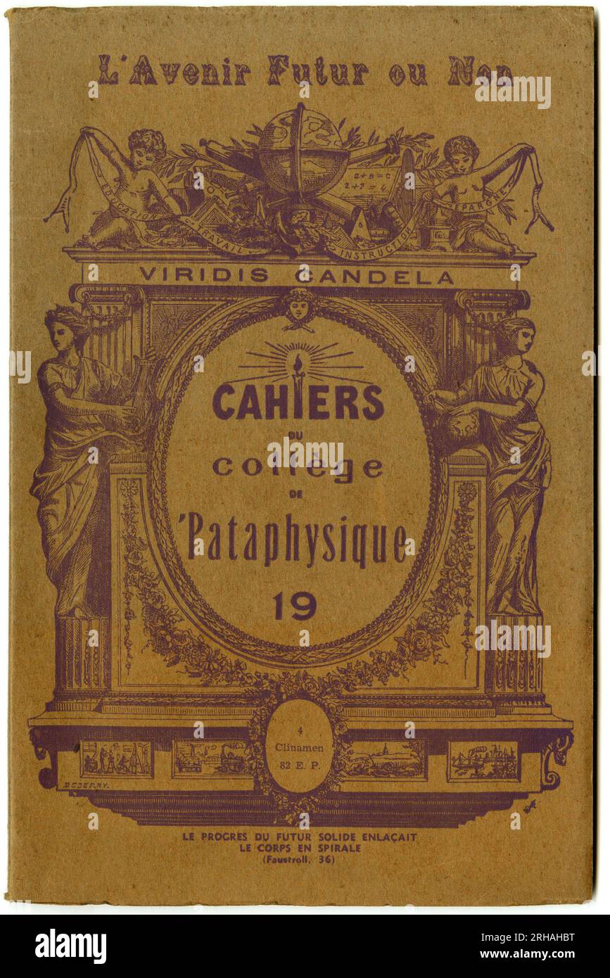 Revue numero 19 du 'Cahier du college de Pataphysique' emis el 1 de diciembre de 82. Couverture, París, 1955. Foto de stock