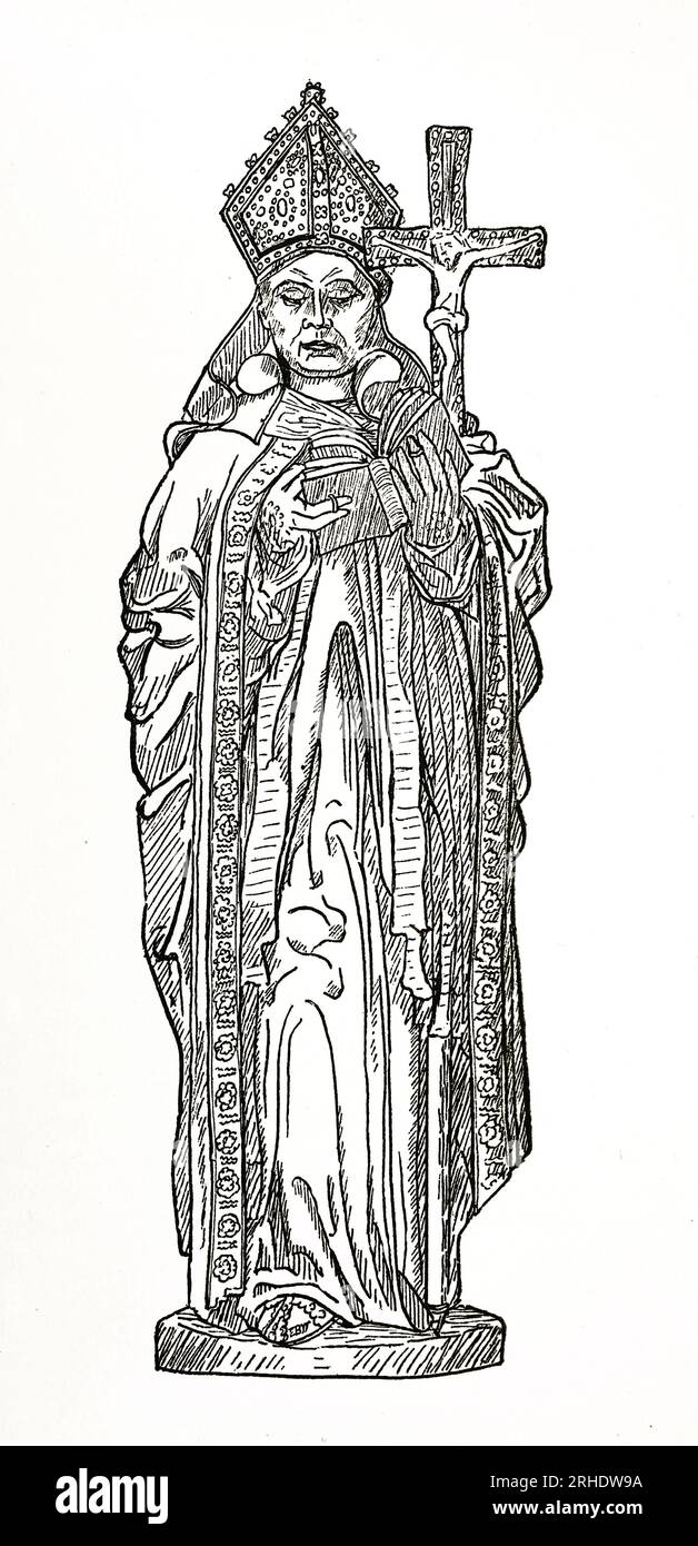 San León Magno (Papa León I) Obispo de Roma del 440 al 461 d.C. Grabado de Vidas de los Santos por Sabin Baring-Gould. Foto de stock