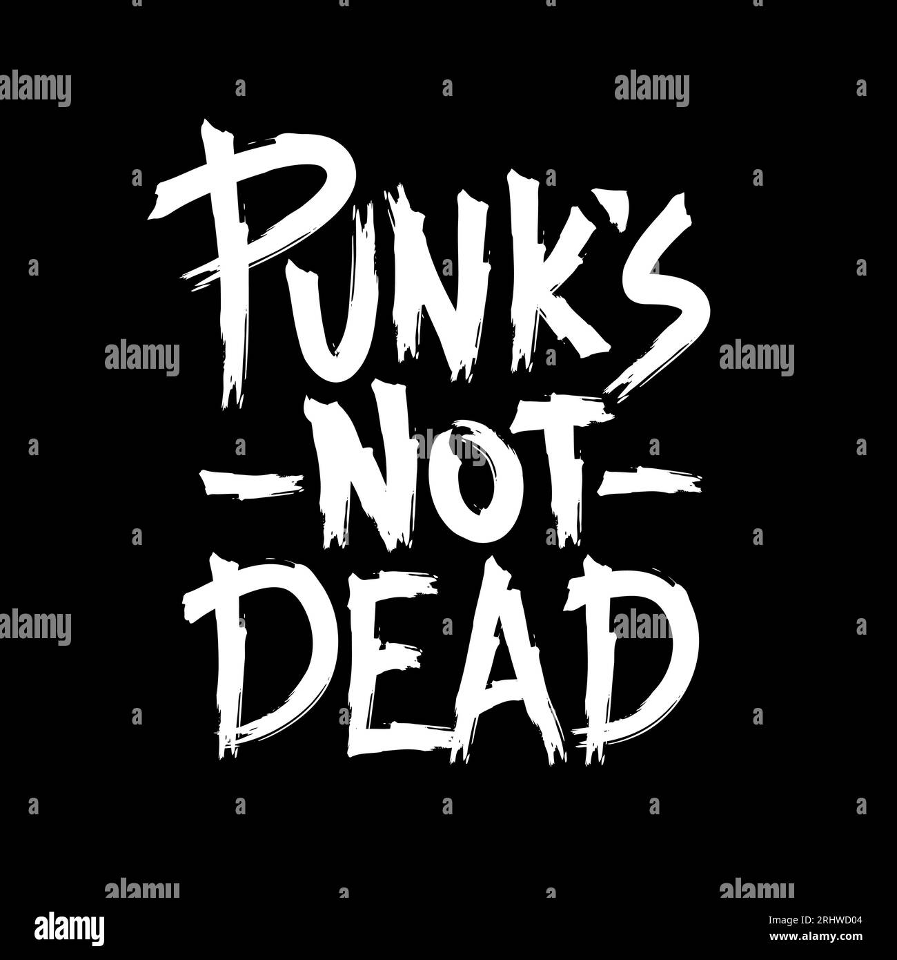 Los punks no están muertos. Vector dibujado a mano inscripción. Ilustración del Vector